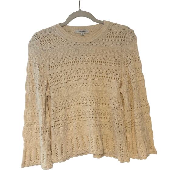 NWT Madewell Scalloped-Trim Sweater Tee In Sand Size XS - Picture 3 of 7